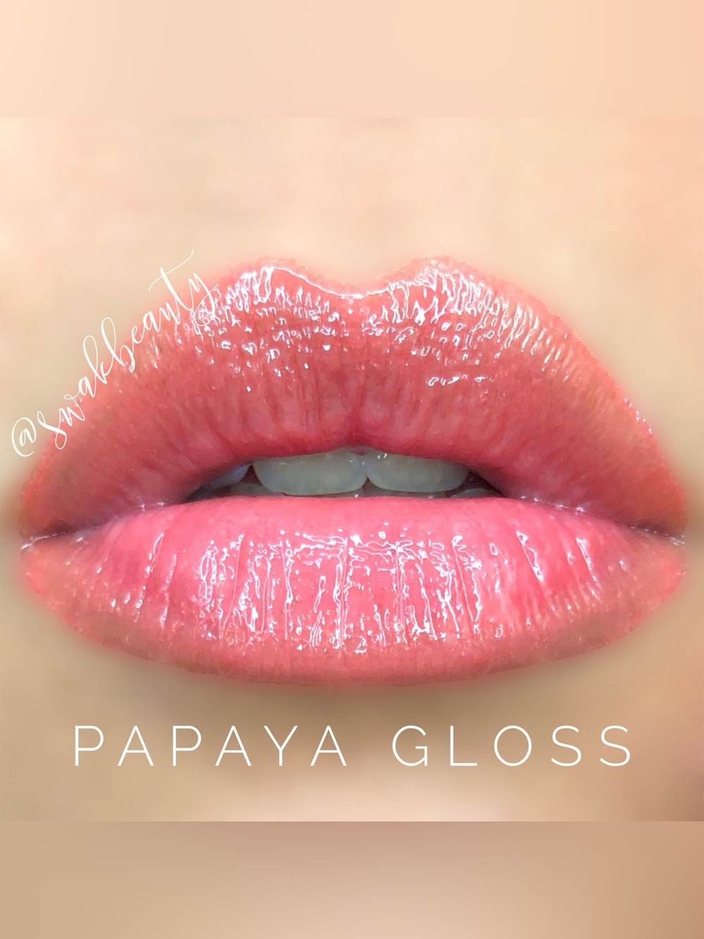 Lipsense Moisturizing Papaya Lip Gloss NEW Peach Pink Coral High Shine Glossy